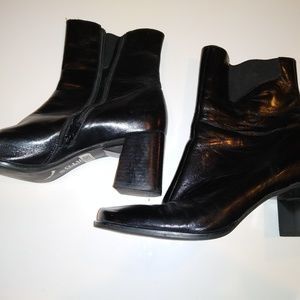 Franco Sarto Leather Black Boots Size 8.5M